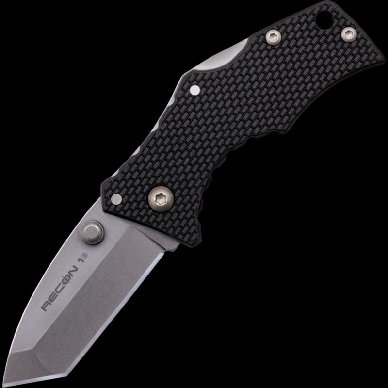 Couteau De Poche Cold Steel Micro Recon 1 Tanto - Lame Acier 4034SS, Manche Griv-Ex, Longueur Totale 11,1 Cm