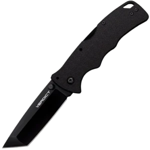 Cold Steel Verdict AUS10A Tanto Point Black DLC Finish Black G-10 Handle