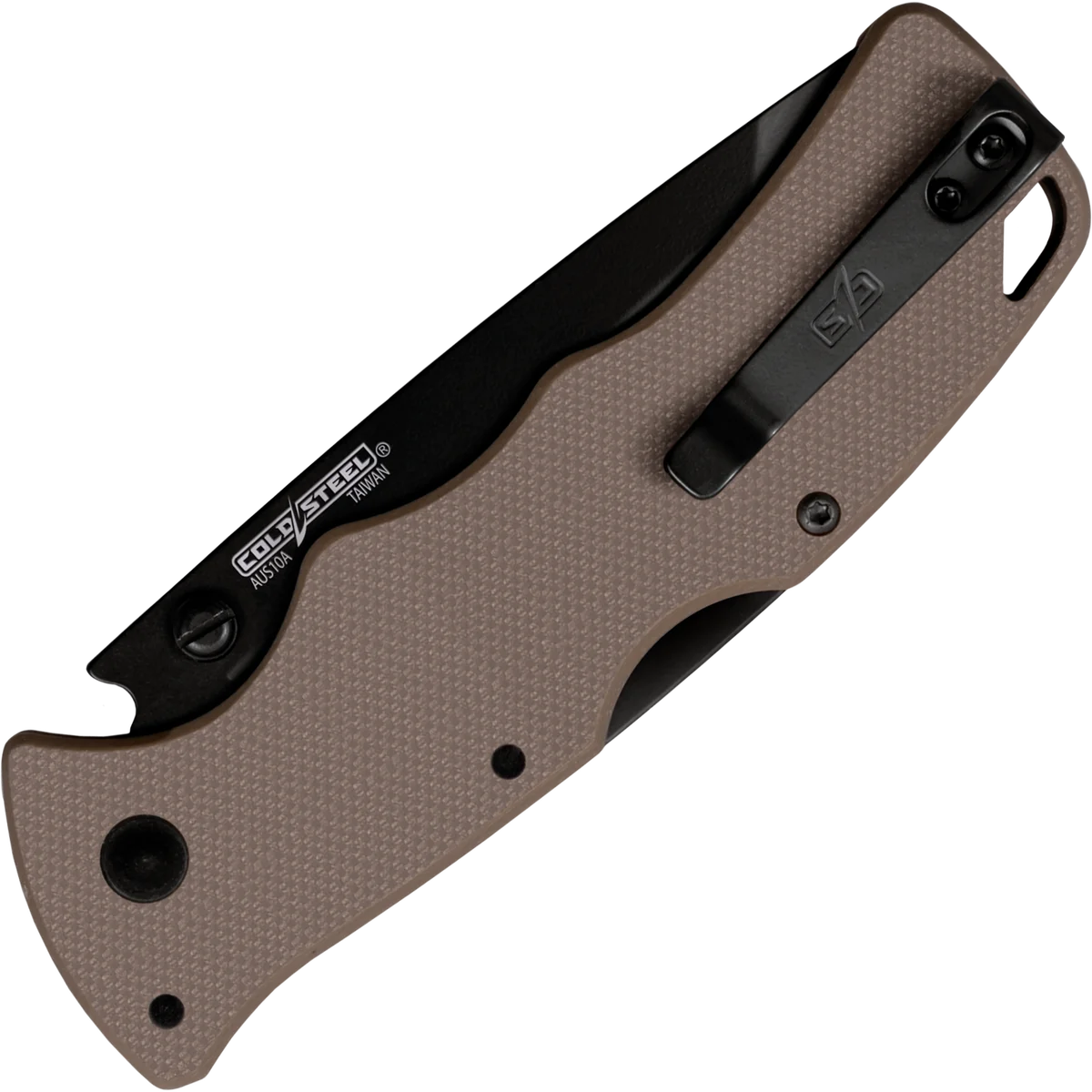 Cold Steel Verdict AUS10A Tanto Point Black DLC Finish FDE G-10 Handle - Image 2