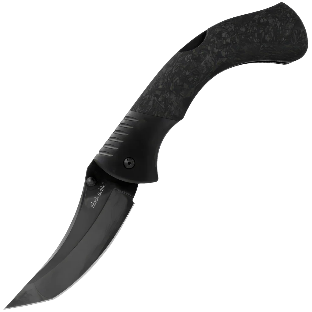 Cold Steel 60 Series Black Sable Lockback Knife - Black Carbon Fiber